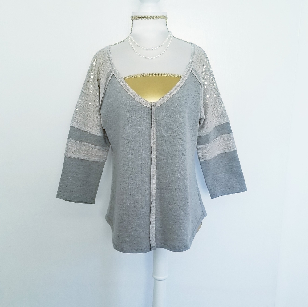 Wet Seal Sequins Top 3/4 Sleeve Top New Without Tags
